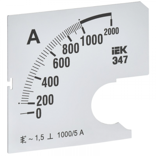 Шкала сменная для амперметра Э47 1000/5А класс точности 1,5 72х72мм IEK, цена за 1 шт