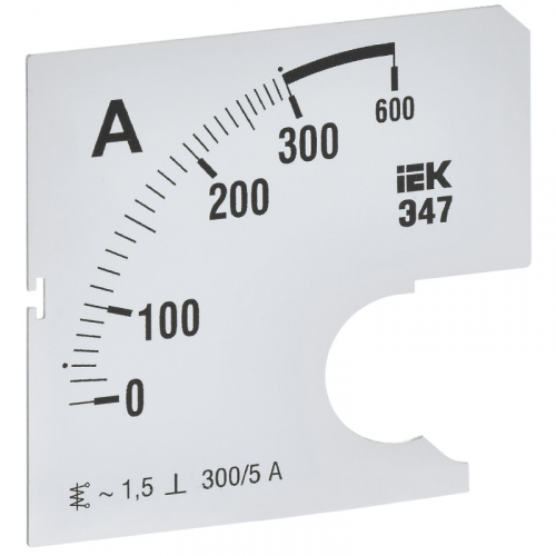 Шкала сменная для амперметра Э47 300/5А класс точности 1,5 72х72мм IEK, цена за 1 шт