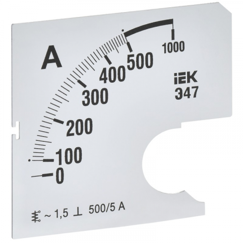 Шкала сменная для амперметра Э47 500/5А класс точности 1,5 72х72мм IEK, цена за 1 шт
