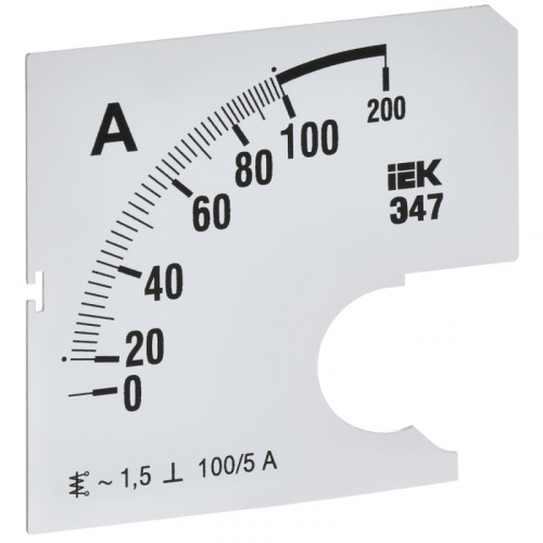Шкала сменная для амперметра Э47 100/5А класс точности 1,5 72х72мм IEK, цена за 1 шт