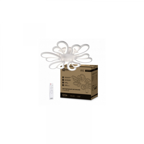 Светильник светодиодный ELEGANT IRIS 120Вт 230В 3000-6500K 8400Лм 607х535х85мм c пультом ДУ белый IN HOME, цена за 1 шт