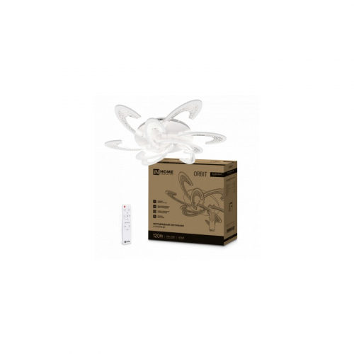 Светильник светодиодный ELEGANT ORBIT 120Вт 230В 3000-6500K 8400Лм 925х810х120мм c пультом ДУ белый IN HOME, цена за 1 шт