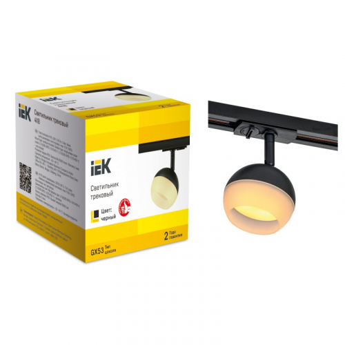 LIGHTING Светильник 4118 декоративный трековый поворотный под лампу GX53 черный IEK, цена за 1 шт