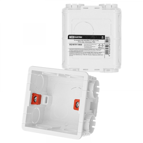 Установочная коробка СП 86х86х50, IP20, инд. штрихкод, TDM., цена за 1 шт
