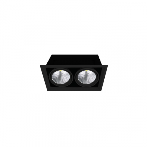 FL-LED Grille-111-2 60W 4000K 370*185*150мм 60Вт 4800Лм (светильник карданный светодиодный черный), цена за 1 шт