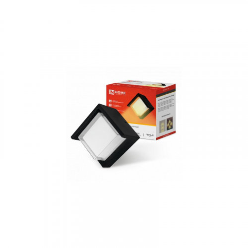 Светильник уличный светодиодный ДБУ ROMB-1230BL 12Вт 3000К IP54 черный IN HOME, цена за 1 шт