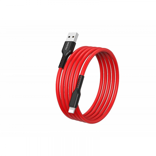 Кабель для зарядки и передачи данных S21 Lightning красный, 2.4 А, сил.,1 м, Smartbuy (iK-512-S21br), цена за 1 шт