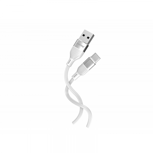 Кабель для зарядки и передачи данных S72 Type C белый, 3 А, сил., 1м, Smartbuy (iK-3112-S72w), цена за 1 шт