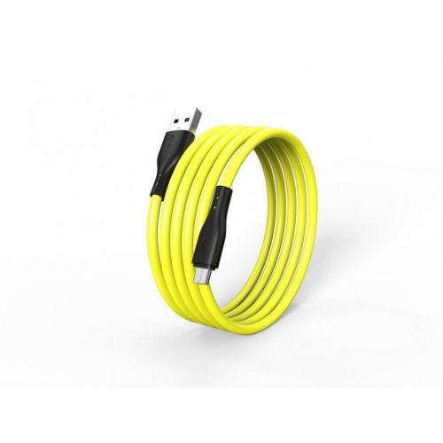 Кабель для зарядки и передачи данных S21 MicroUSB желтый, 2.4 А, сил., 1 м, Smartbuy (iK-12-S21by), цена за 1 шт