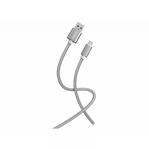 Кабель для зарядки и передачи данных S02 MicroUSB серый, 3 А, 1 м, Smartbuy (iK-12-S02dg), цена за 1 шт