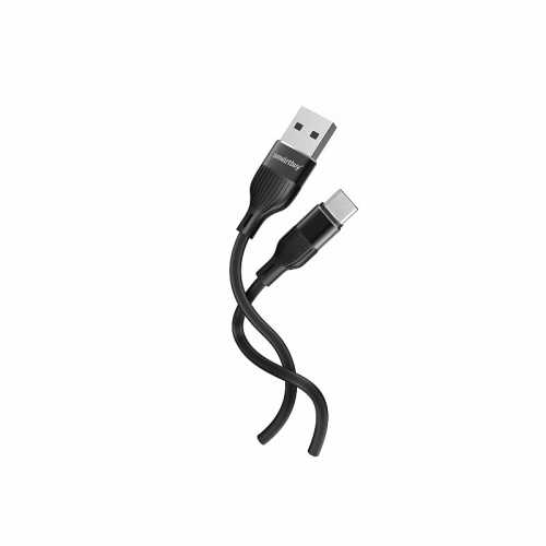 Кабель для зарядки и передачи данных S72 Type C черный, 3 А, сил., 1м, Smartbuy (iK-3112-S72b), цена за 1 шт