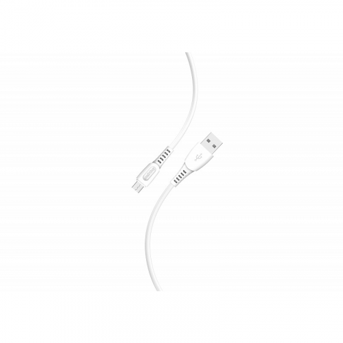 Кабель для зарядки и передачи данных S40 MicroUSB белый, 2.4 А, 1 м, Smartbuy (iK-12-S40w), цена за 1 шт