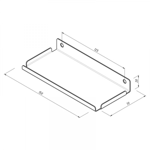 Полка для хранения 150x70мм, металлическая, настенная, черная REXANT, цена за 1 шт
