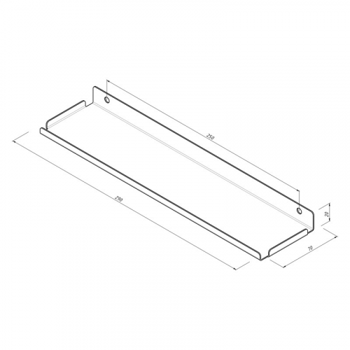 Полка для хранения 290x70мм, металлическая, настенная, черная REXANT, цена за 1 шт