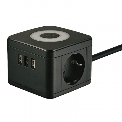 Удлинители бытовые Uniel S-GCD2-1,5SBU BLACK, цена за 1 шт