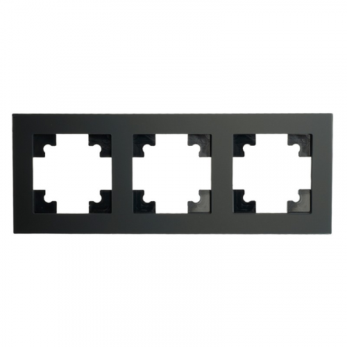 GFR00-7003-05М Рамка 3-местная, стекло, серия Катрин, черный матовый, цена за 1 шт