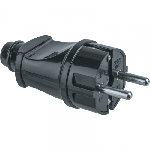 Вилка Navigator 61 360 NCA-PL02-16A-E-BL прямая с/з черная, цена за 1 шт