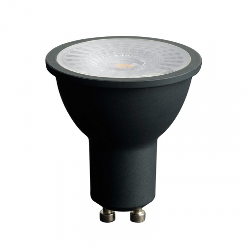 Лампа светодиодная, (7W) 230V GU10 2700K MR16 в черном корпусе с линзой 110 градусов, LB-1607, цена за 1 шт