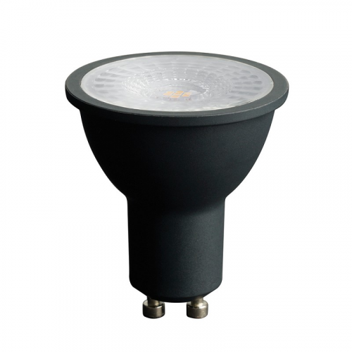 Лампа светодиодная, (7W) 230V GU10 4000K MR16 в черном корпусе с линзой 110 градусов, LB-1607, цена за 1 шт