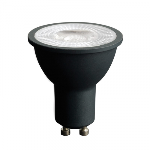 Лампа светодиодная, (7W) 230V GU10 4000K MR16 в черном корпусе с линзой 38 градусов, LB-1607, цена за 1 шт