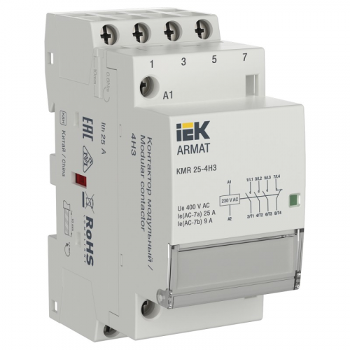 ARMAT Контактор модульный KMR 25А 230В AC 4НЗ IEK, цена за 1 шт