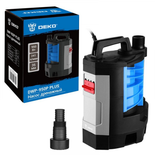 Насос дренажный DEKO DWP-950P PLUS (грязевая, 2 режима, 220В, 950Вт, пластик), цена за 1 шт