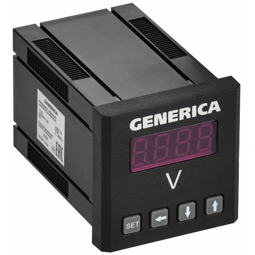 Вольтметр цифровой щитовой однофазный 48х48мм LED GENERICA, цена за 1 шт