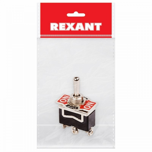 Тумблер 250V 15А (3c) ON-OFF-ON однополюсный (KN-103) REXANT Индивидуальная упаковка 1 шт, цена за 1 шт