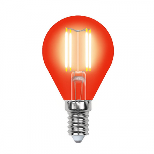 Лампы светодиодные Uniel LED-G45-5W/RED/E14 GLA02RD картон, цена за 1 шт