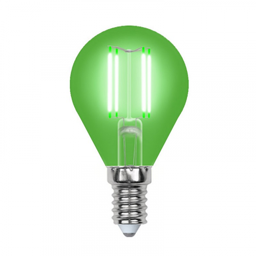 Лампы светодиодные Uniel LED-G45-5W/GREEN/E14 GLA02GR картон, цена за 1 шт
