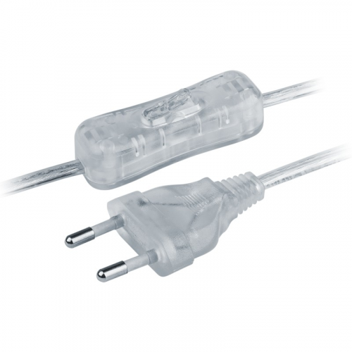 Шнур Navigator 61 723 NPS-FS-170-2x0.5-TR 1.7м с выкл. прозрачный, цена за 1 шт