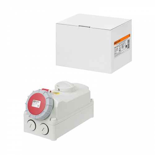 Розетка настенная, с выключателем и блокировкой IP67 16А 3Р+РЕ+N 380В TDM, цена за 1 упак