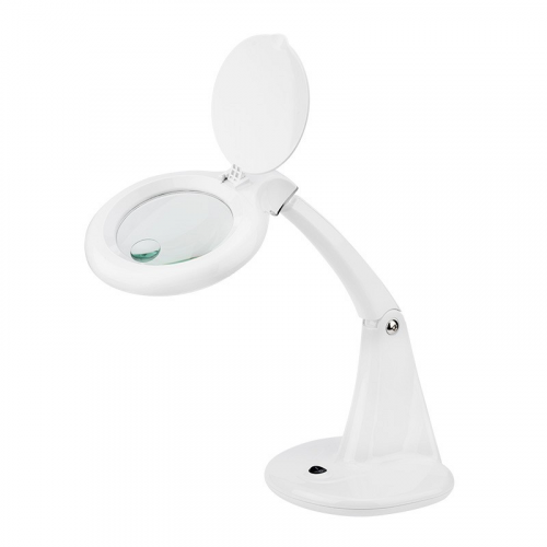 Лупа настольная 3D+12D с подсветкой 40 SMD LED, ø100мм, белая REXANT, цена за 1 шт