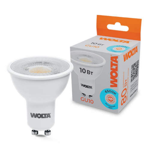 Светодиодная лампа WOLTA WSTD-PAR16-220V10W6KGU10-L с линзой 10Вт 6500K GU10, цена за 1 шт