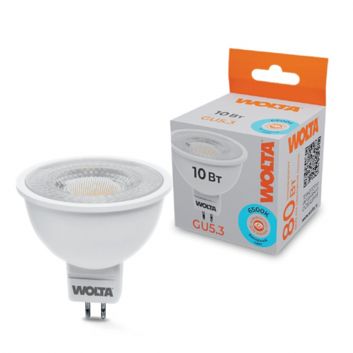 Светодиодная лампа WOLTA WSTD-MR16-220V10W6KGU5.3-L с линзой 10Вт 6500K GU5.3, цена за 1 шт