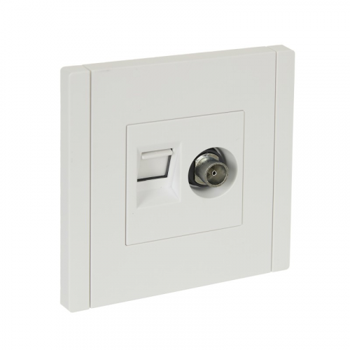 FORTE&PIANO Розетка двойная TV+RJ45 кат.6 FP237 белый IEK, цена за 1 шт