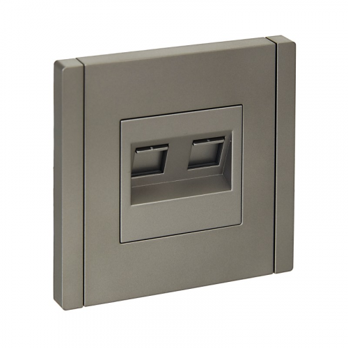 FORTE&PIANO Розетка компьютерная двойная RJ45 кат.6 FP534 сталь IEK, цена за 1 шт
