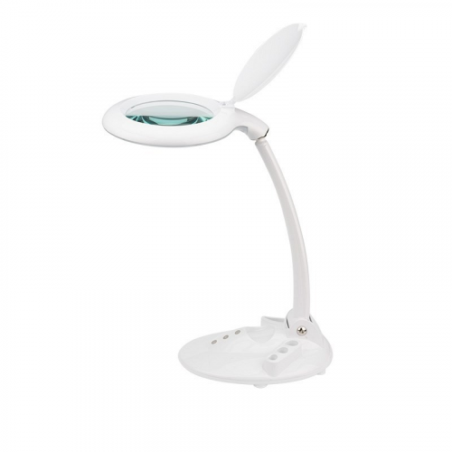 Лупа настольная 3D с подсветкой 60 SMD LED, сенсорная регулировка яркости, VISAGISTE, ø127мм, белая REXANT, цена за 1 шт