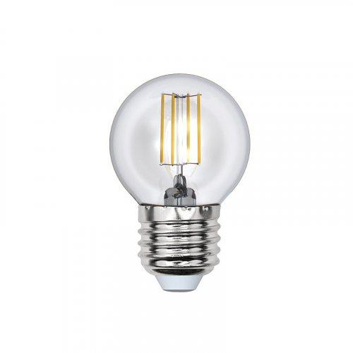 Лампы светодиодные Uniel LED-G45-5W/WW/E27/CL/DIM GLA01TR картон, цена за 1 шт