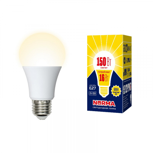 Лампы светодиодные Volpe LED-A60-16W/WW/E27/FR/NR картон, цена за 1 шт