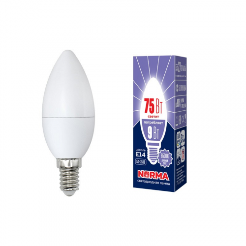 Лампы светодиодные Volpe LED-C37-9W/DW/E14/FR/NR картон, цена за 1 шт