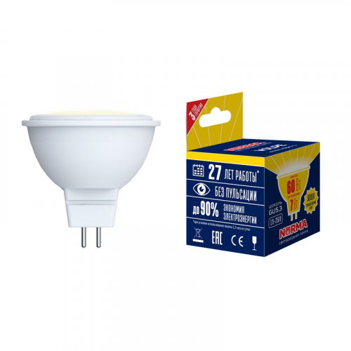 Лампы светодиодные Volpe LED-JCDR-10W/WW/GU5.3/NR картон, цена за 1 шт
