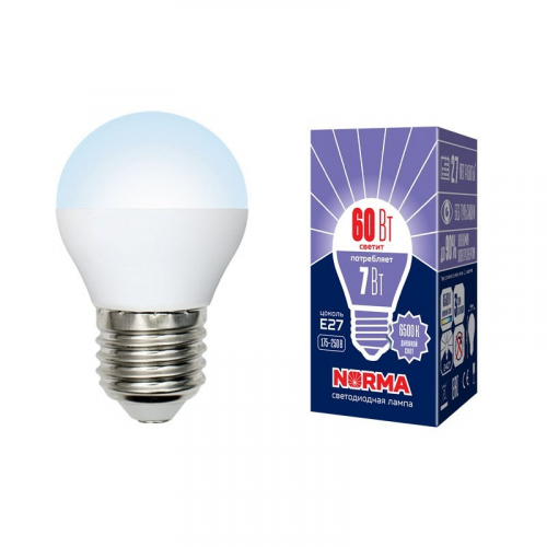 Лампы светодиодные Volpe LED-G45-7W/DW/E27/FR/NR картон, цена за 1 шт