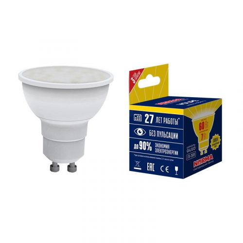 Лампы светодиодные Volpe LED-JCDR-7W/WW/GU10/NR картон, цена за 1 шт
