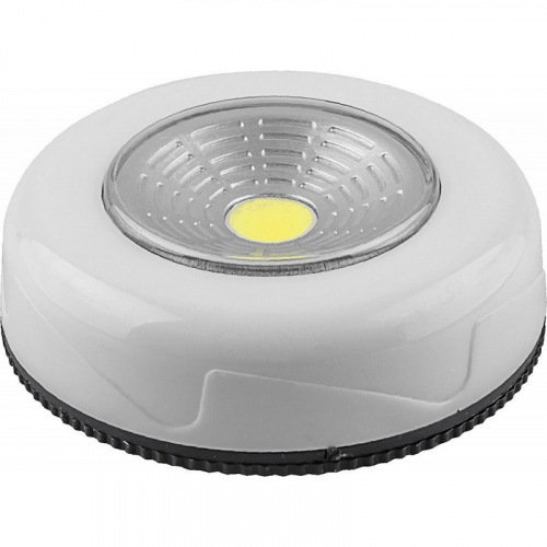 Светодиодный светильник-кнопка (1шт в блистере) 1LED 2W (3*AAA в комплект не входят), 69*25мм, белый, FN1204, цена за 1 шт