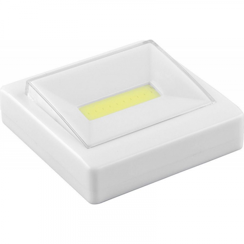 Светодиодный светильник-кнопка 1LED 3W (3*AAA в комплект не входят), 87*87мм, белый, FN1206, цена за 1 шт