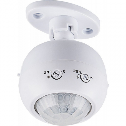 Датчик движения поворотный1200W 8m 120°(гориз.) 360°(верт.) белый, SEN16, цена за 1 шт