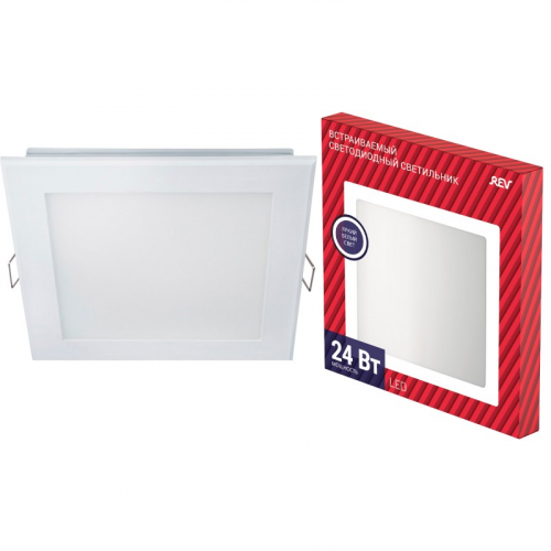 28983 8 Светильник встраиваемый для офиса, светодиодный, SUPERSLIM QUADRO, 300х300х35мм, 24Вт, 2040Лм, 4000К, IP20, 28983 8, REV, цена за 1 шт