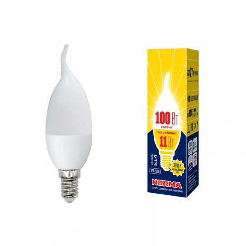 Лампы светодиодные Volpe LED-CW37-11W/WW/E14/FR/NR картон, цена за 1 шт
