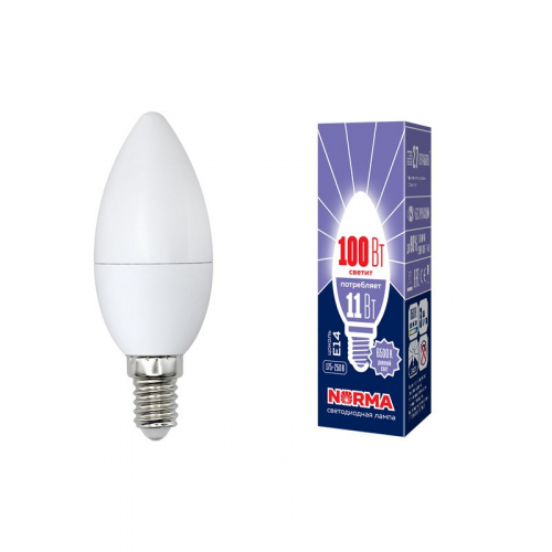 Лампы светодиодные Volpe LED-C37-11W/DW/E14/FR/NR картон, цена за 1 шт